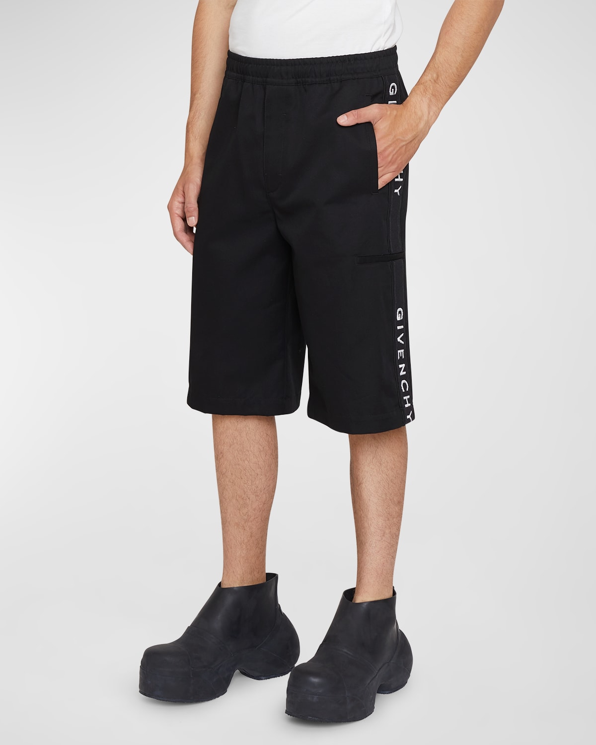 Givenchy Men s Sweat Shorts With Logo Taping In Black ModeSens