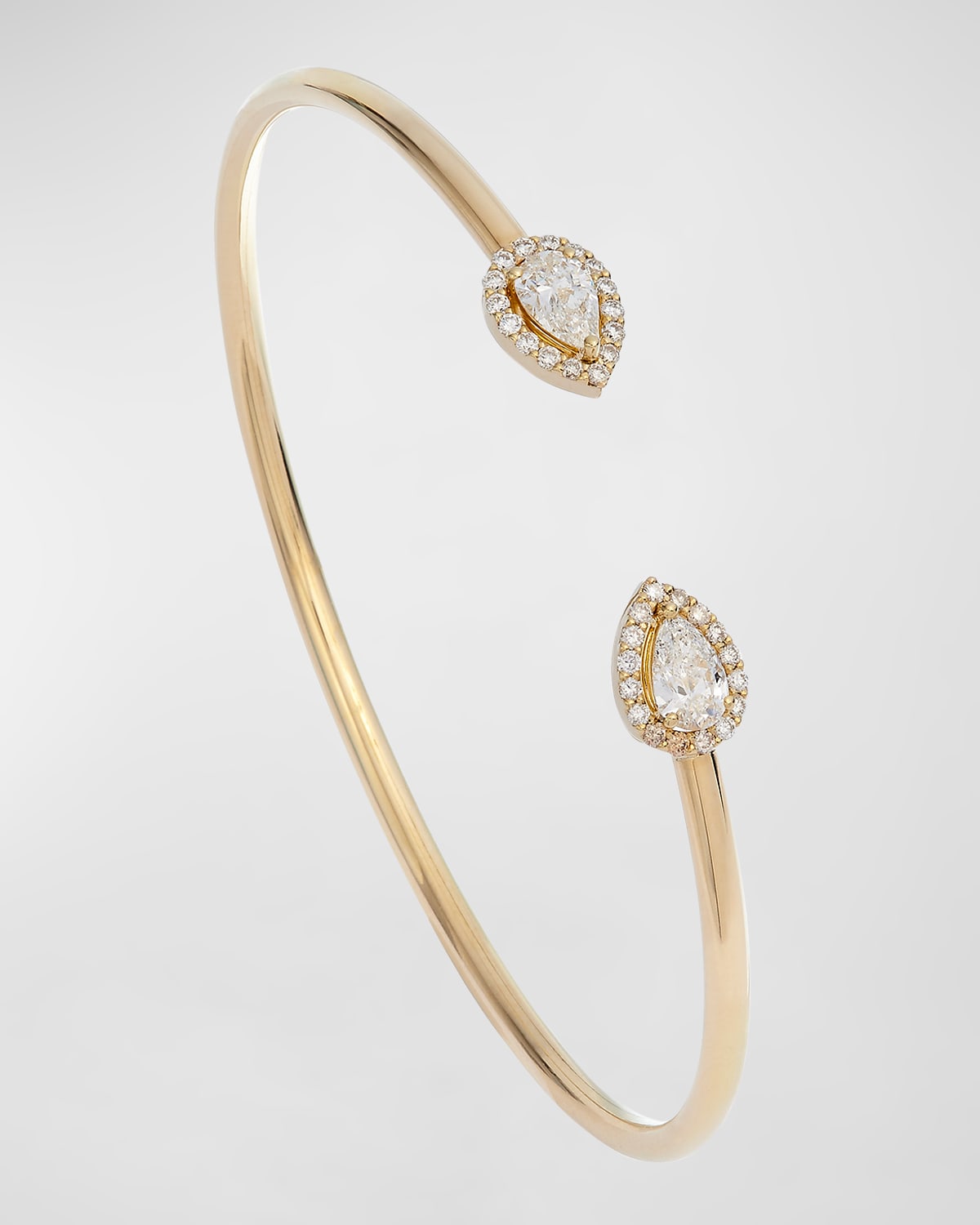 Krisonia 18k Yellow Gold Cuff Bracelet With Pear-cut Diamonds