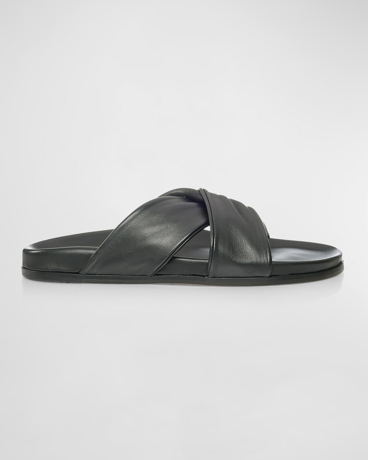 Marion Parke Paola Leather Twist Sporty Sandals In Black