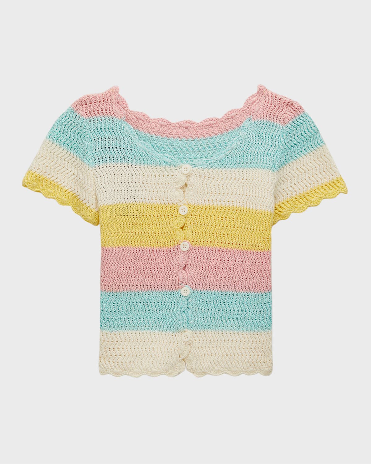 Girl's Striped Knit Top, Size 4-6