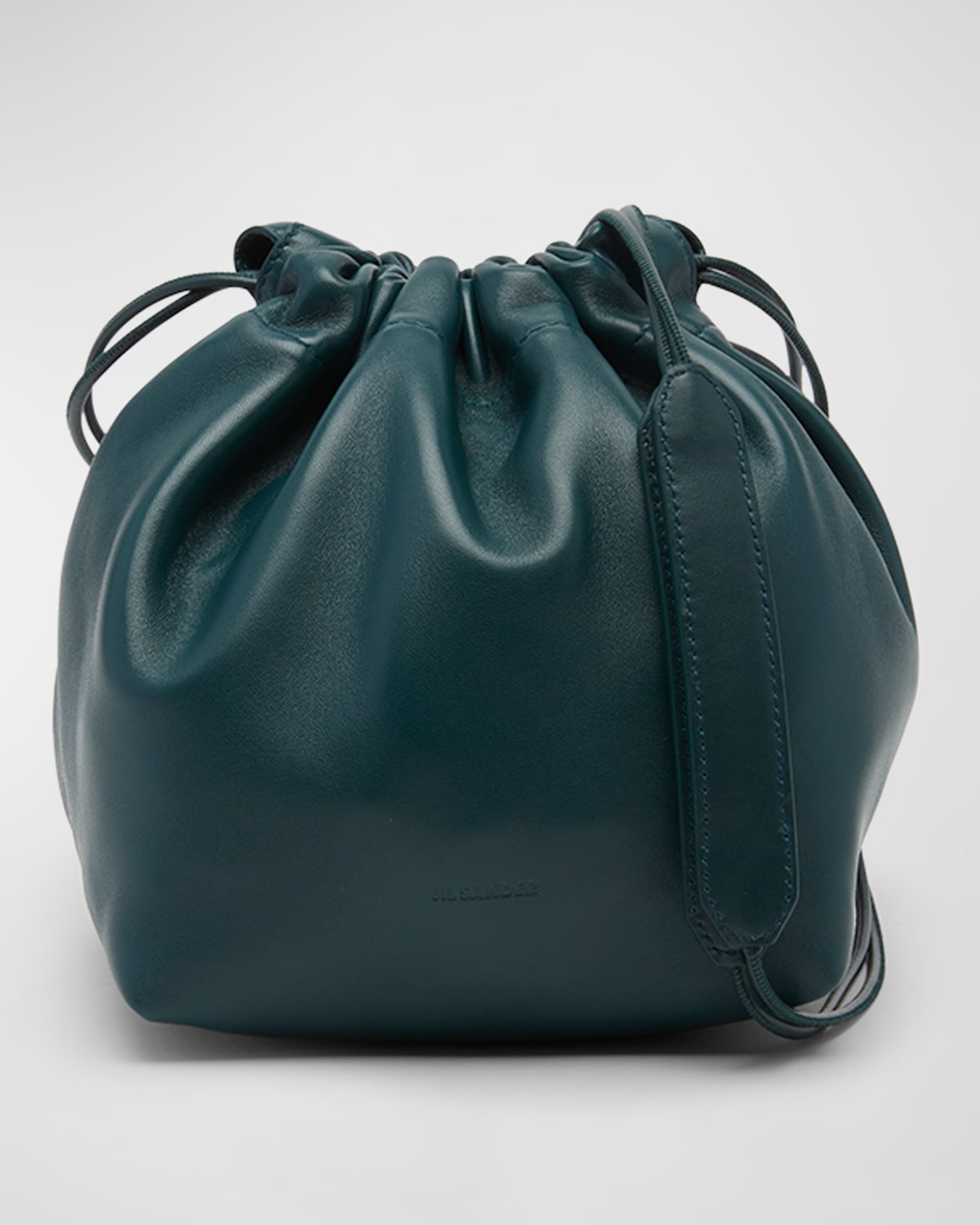 Jil Sander Dumpling Lambskin Leather Shoulder Bag In Dark Petrol