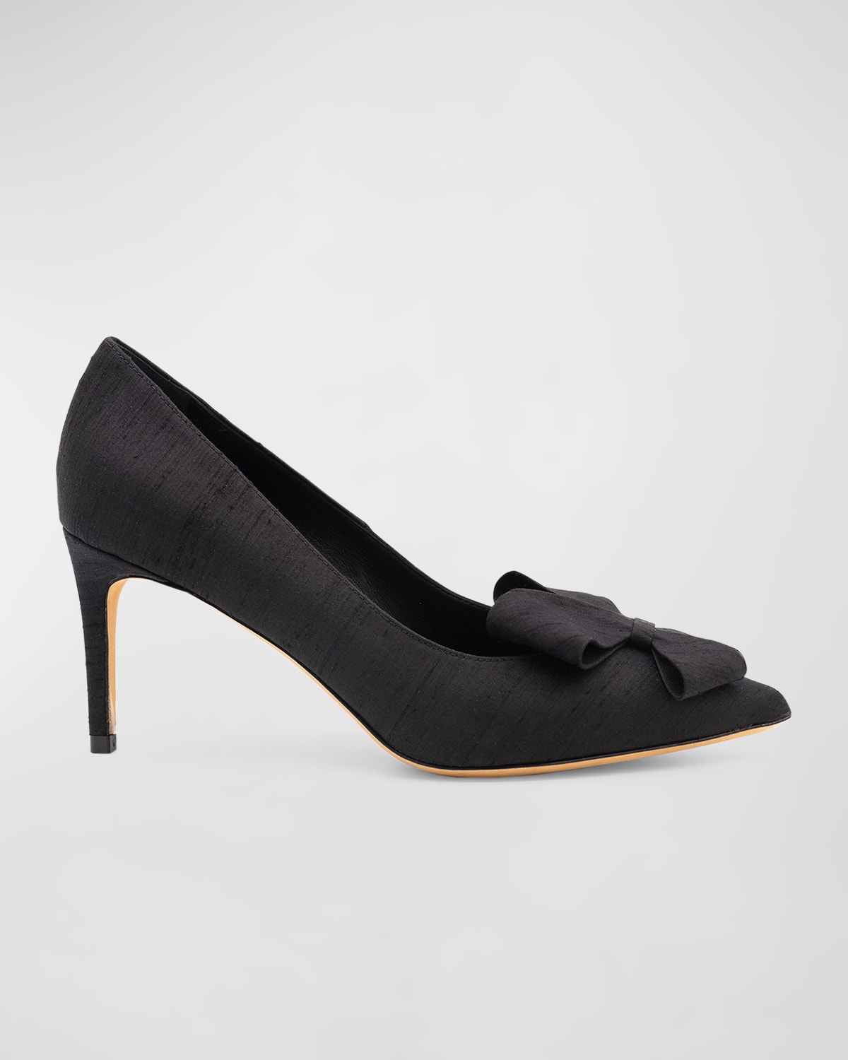 Something Bleu Caitlin Bow Stiletto Pumps In Black