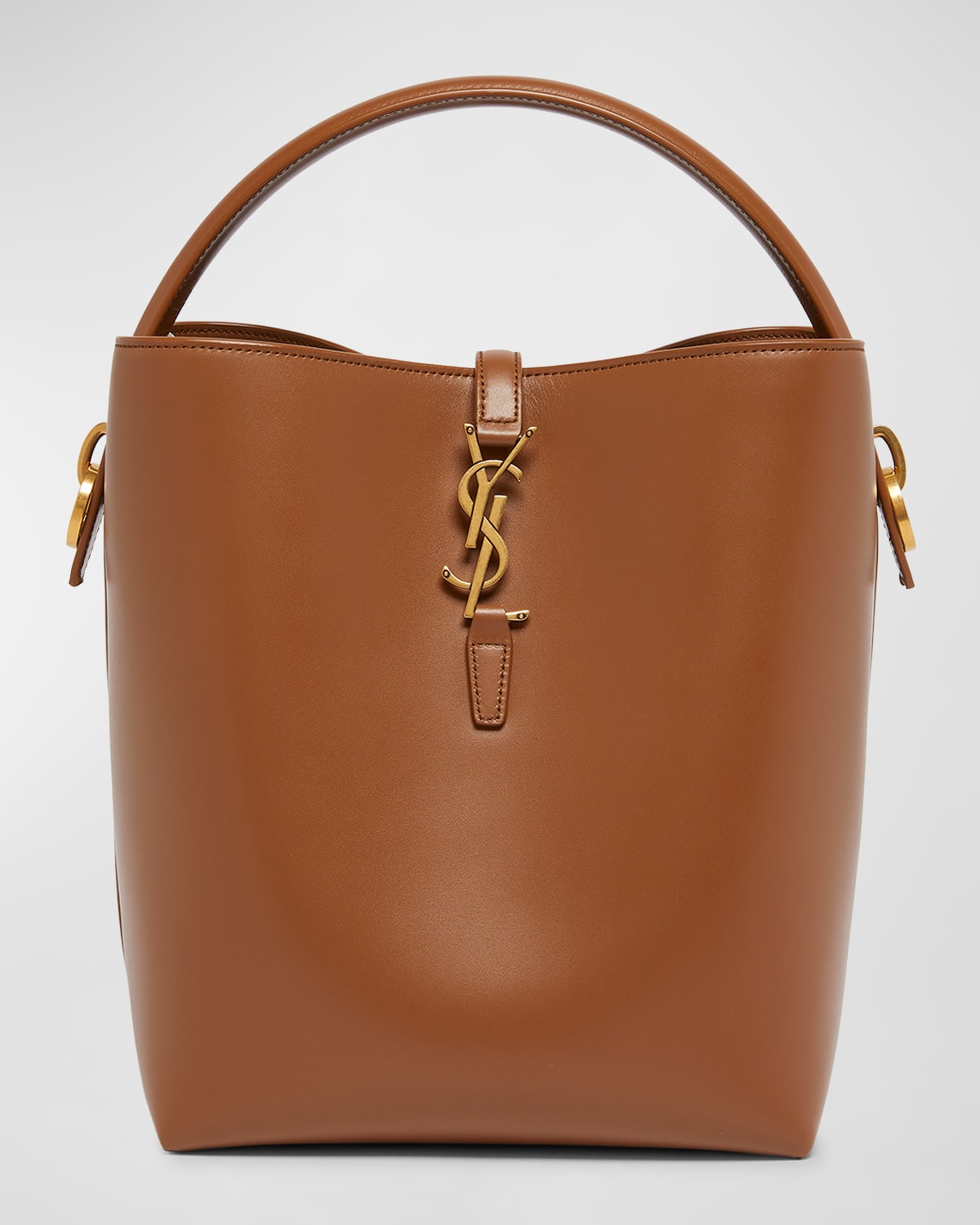 Saint Laurent Le 37 Ysl Bucket Bag In Smooth Leather In Fox
