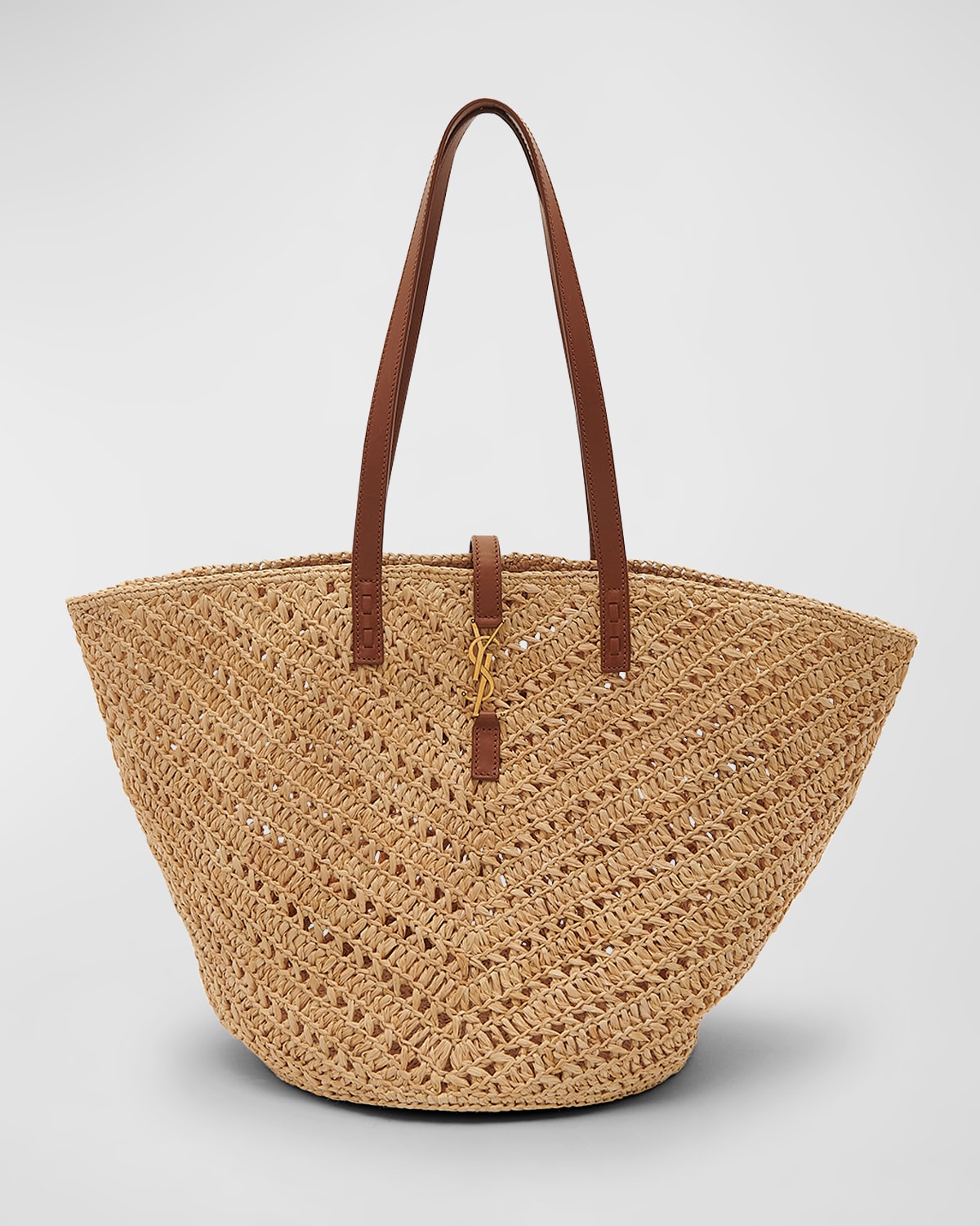 Saint Laurent Panier Medium Raffia Ysl Tote Bag