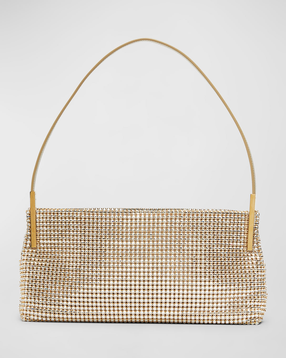 Saint Laurent Suzanne Crystal-embellished Shoulder Bag In Silver