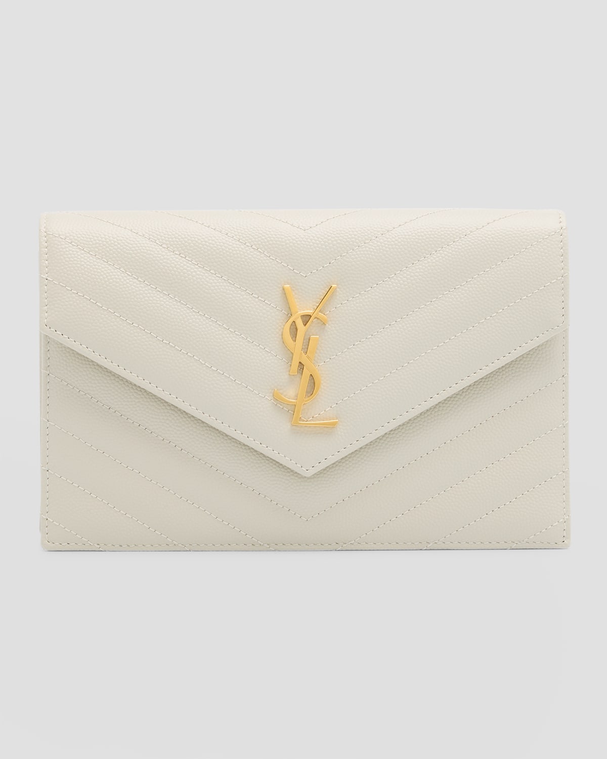 Saint Laurent Tricolor YSL Monogram Small Envelope Leather Wallet