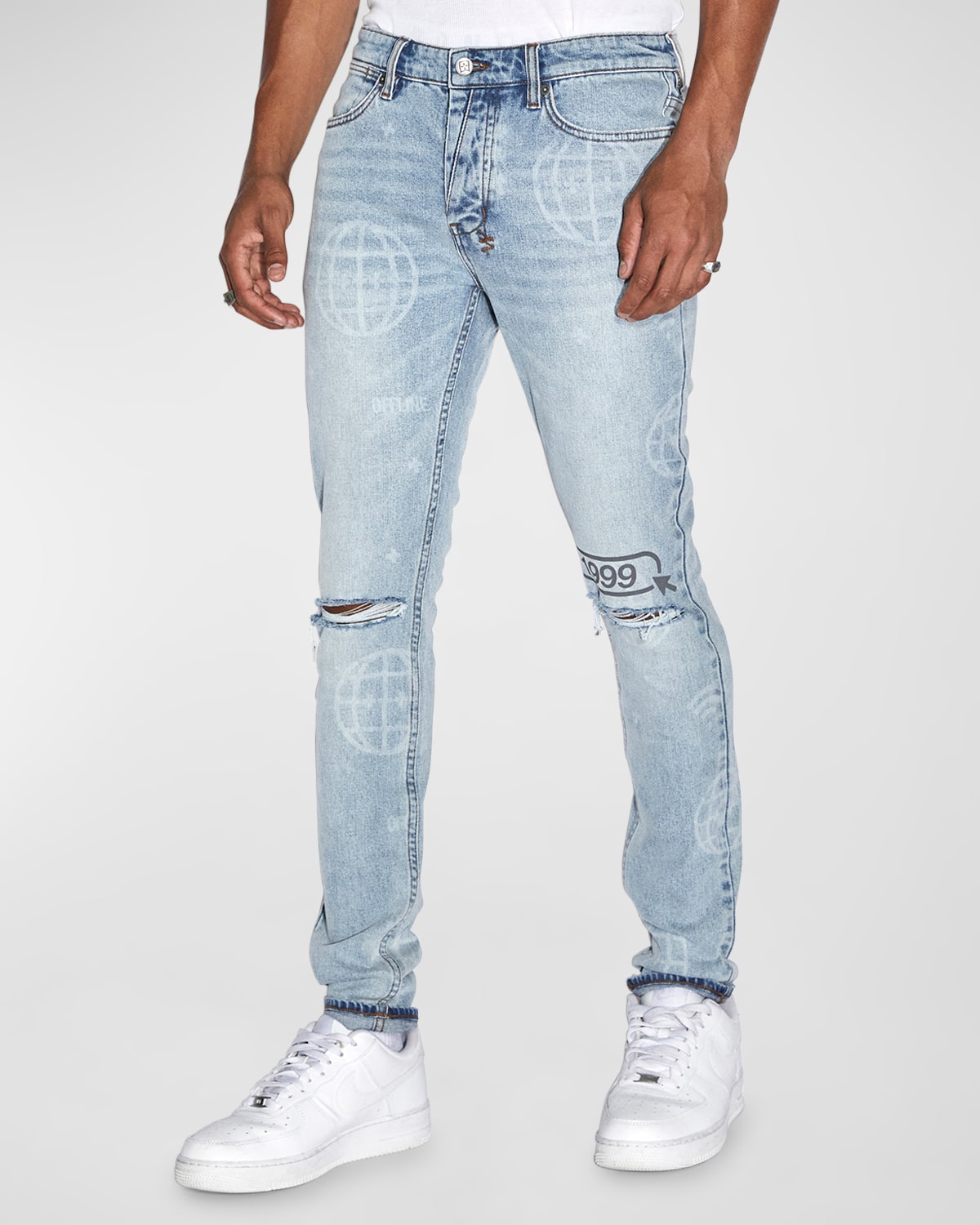 Men's Van Winkle Konnect Printed Skinny Jeans