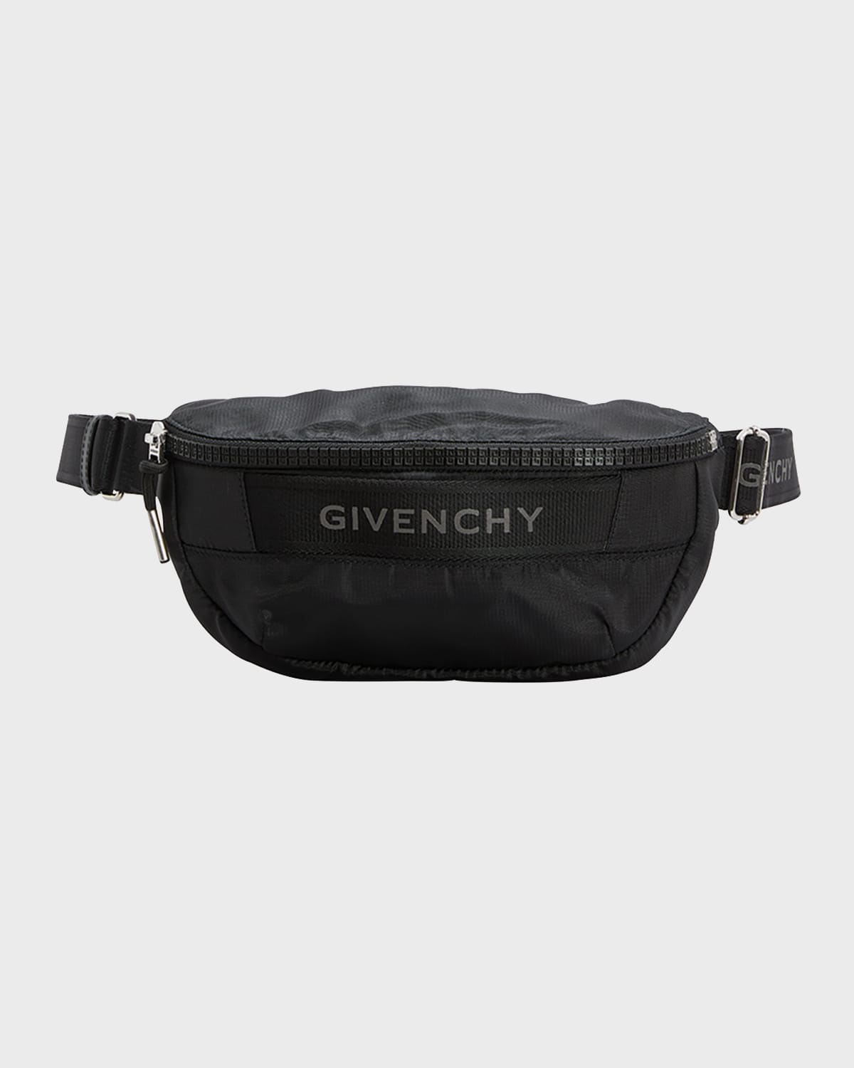 Shop Givenchy Men's G-trek 4g-zip Nylon Belt Bag In Black