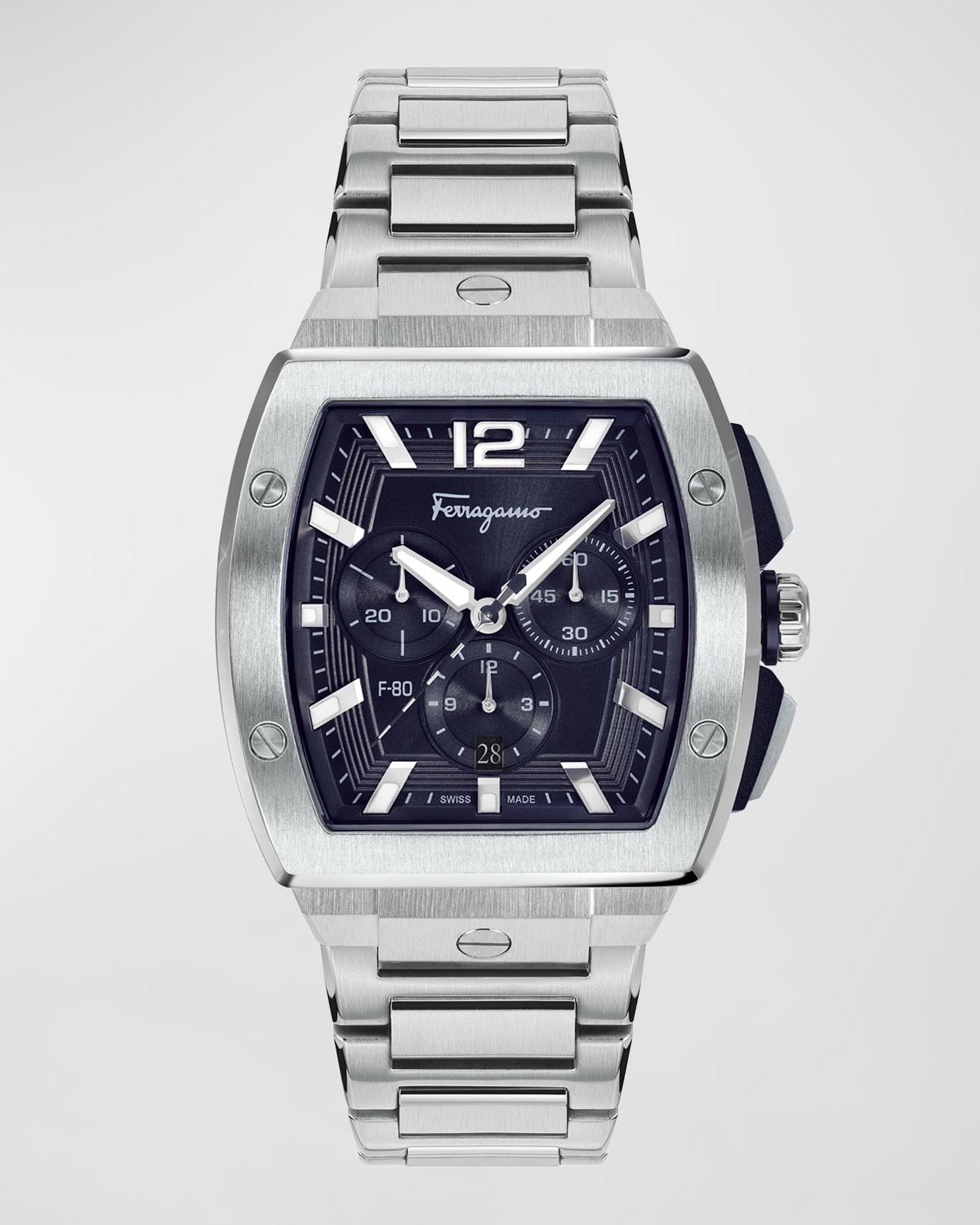 F-80 Tonneau Chrono Stainless Steel Bracelet Watch
