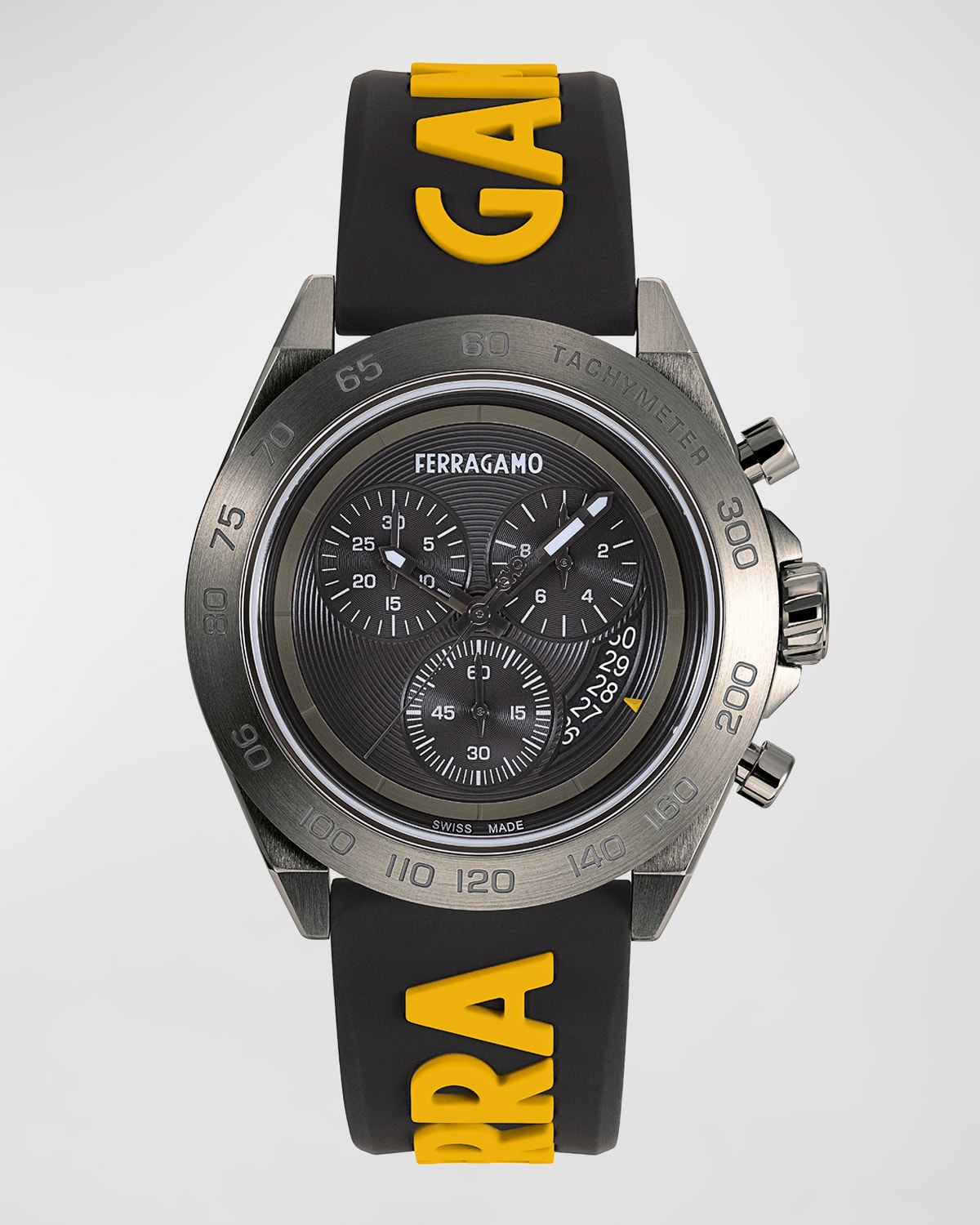 Shop Ferragamo Men's Urban Chrono Silicone Strap Watch, 43mm In Black Black