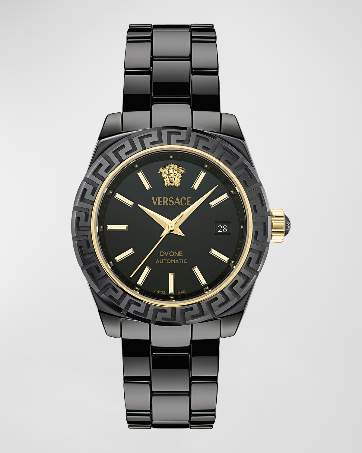 Versace Men's Dv One Automatic Ceramic Bracelet Watch, 40mm In Black