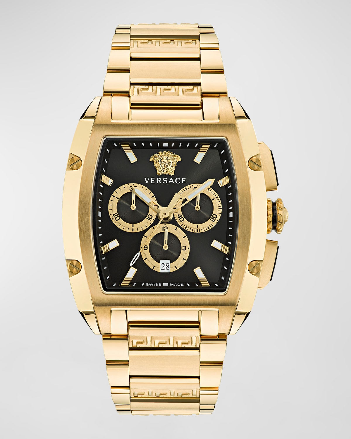 Versace chrono signature ip sale gold stainless steel bracelet watch
