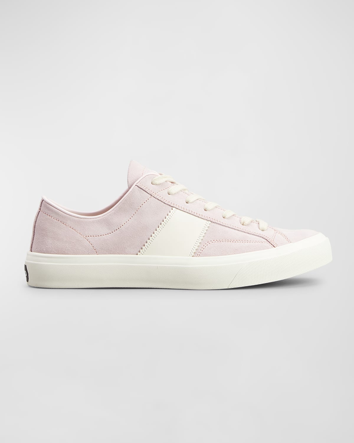 Tom Ford Cambridge Leather-trimmed Suede Sneakers In Pale Pink