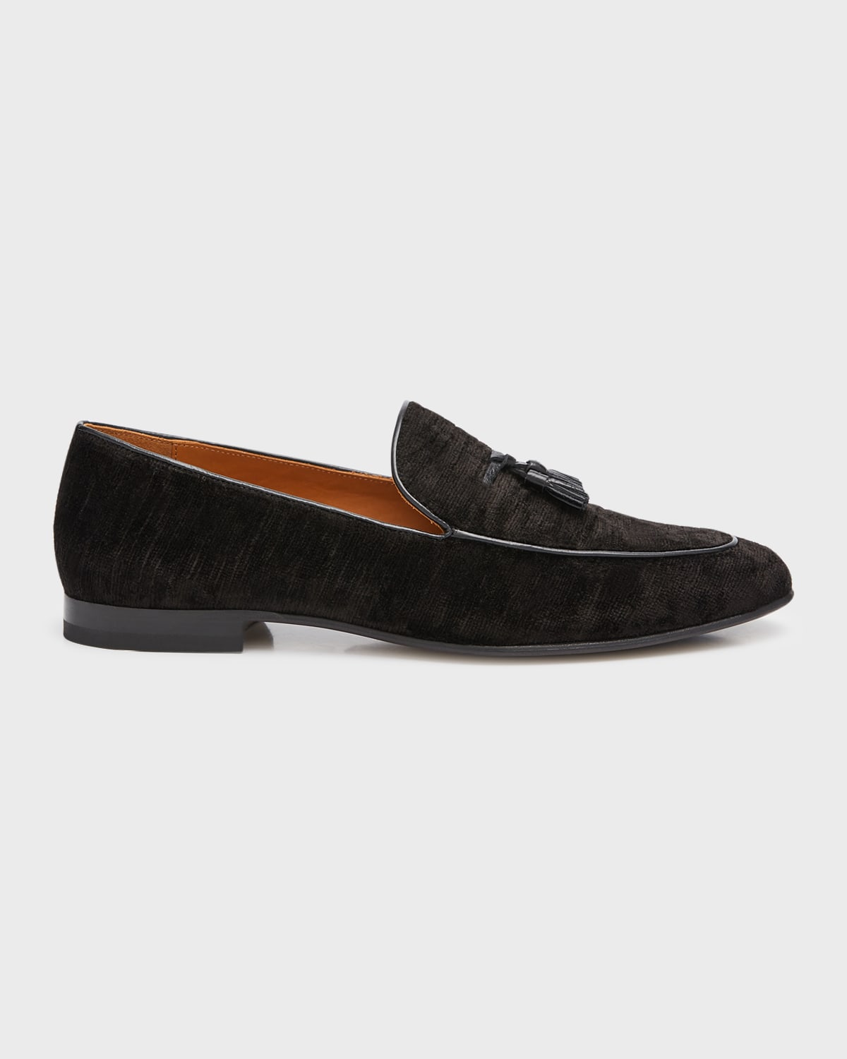 Shop Tom Ford Men's Velvet Tassel Loafers In Black