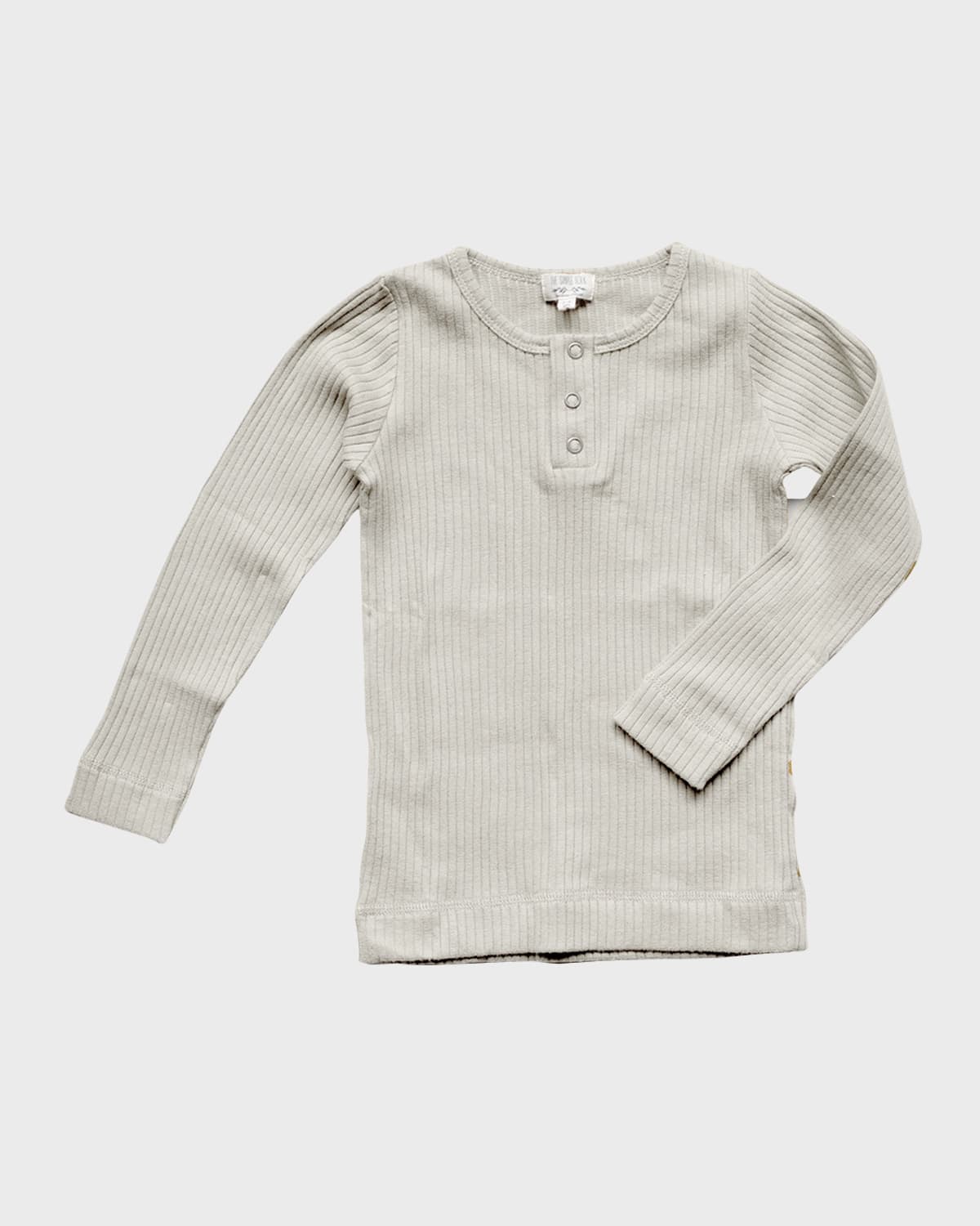 The Simple Folk Kids' Girl's The Ribbed Organic Linen Top In Ecru