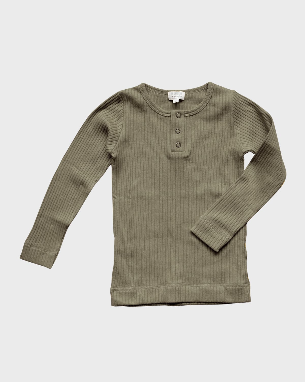 The Simple Folk Kids' Girl's The Ribbed Organic Linen Top In Sage