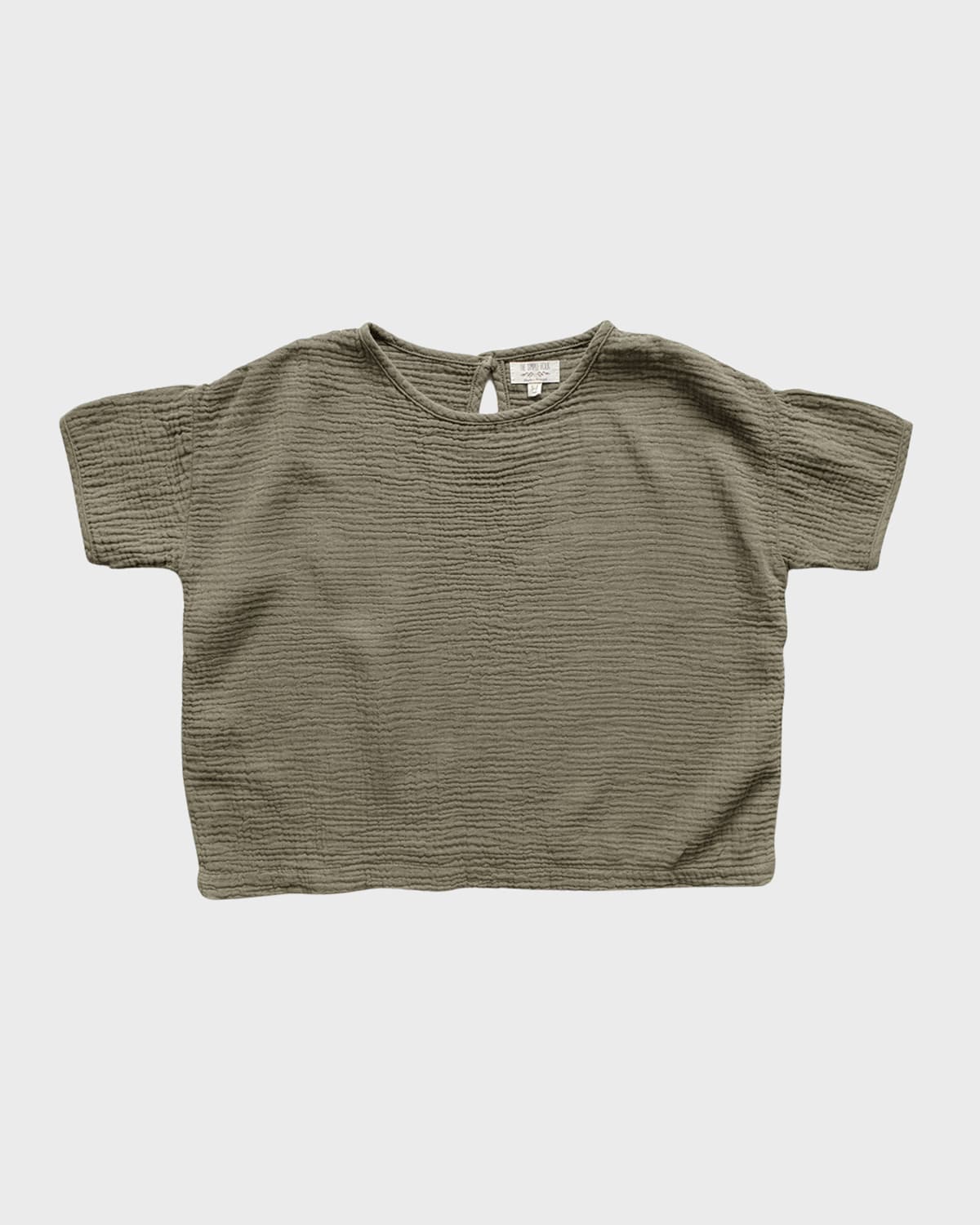 The Simple Folk Kid's Organic Muslin Top In Sage