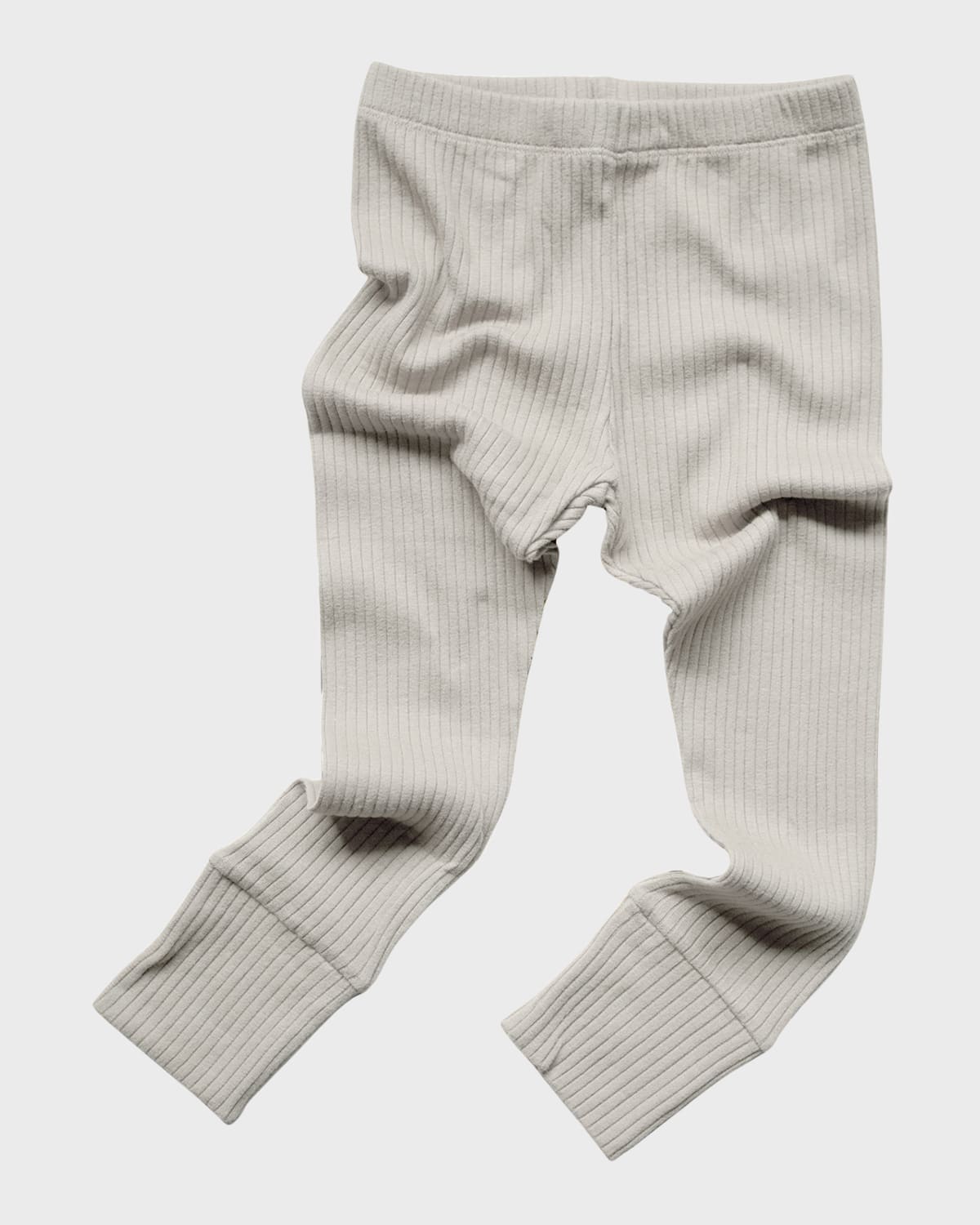Girl's Organic Cotton Ribbed Leggings, Size 3M-9