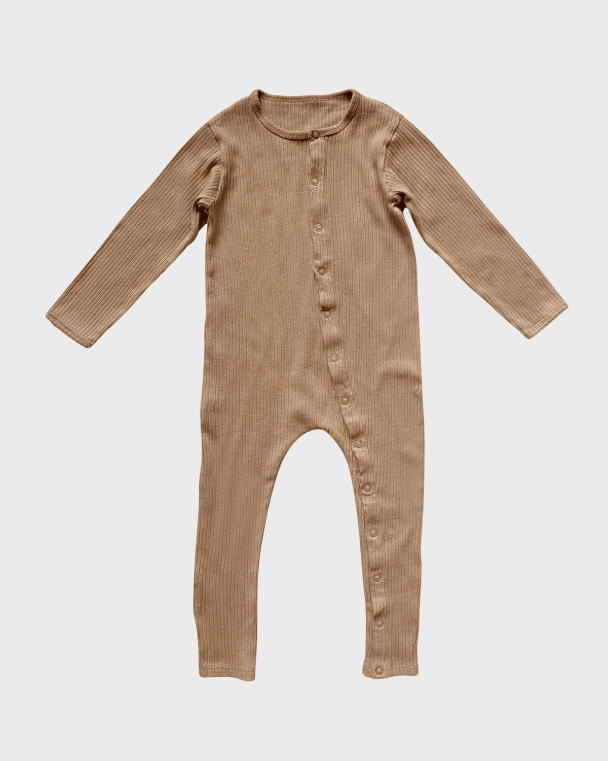 The Simple Folk Baby Boy And Baby Girl Organic Cotton Ribbed Pajama In Clay