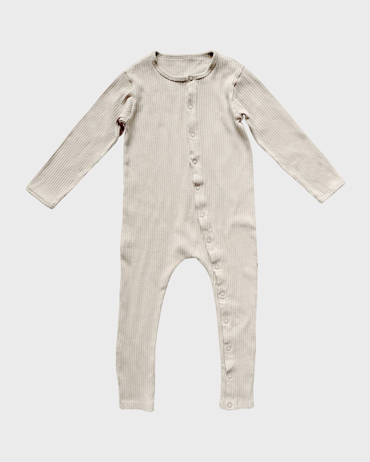 The Simple Folk Kid's Coverall Ribbed Pajamas In Undyed