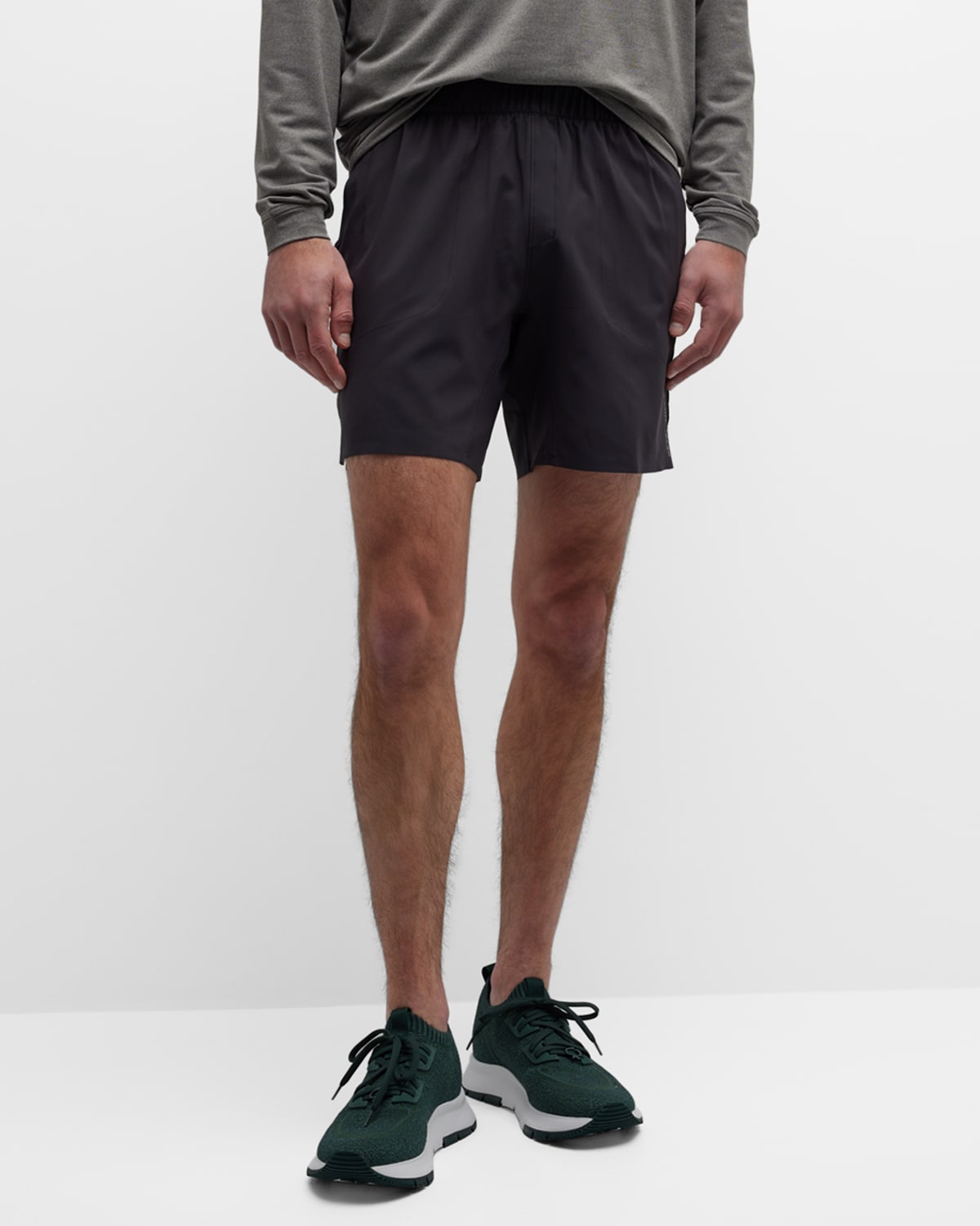 Shop Peter Millar Men's Swift Performance Athletic Shorts In Black