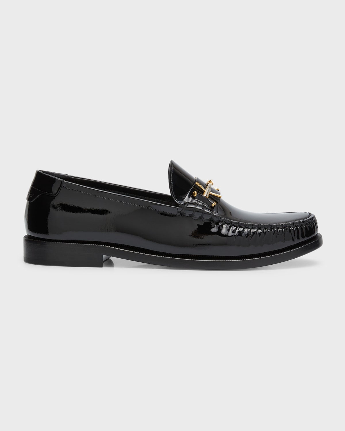 Shop Saint Laurent Le Patent Leather Loafers In Nero 1000