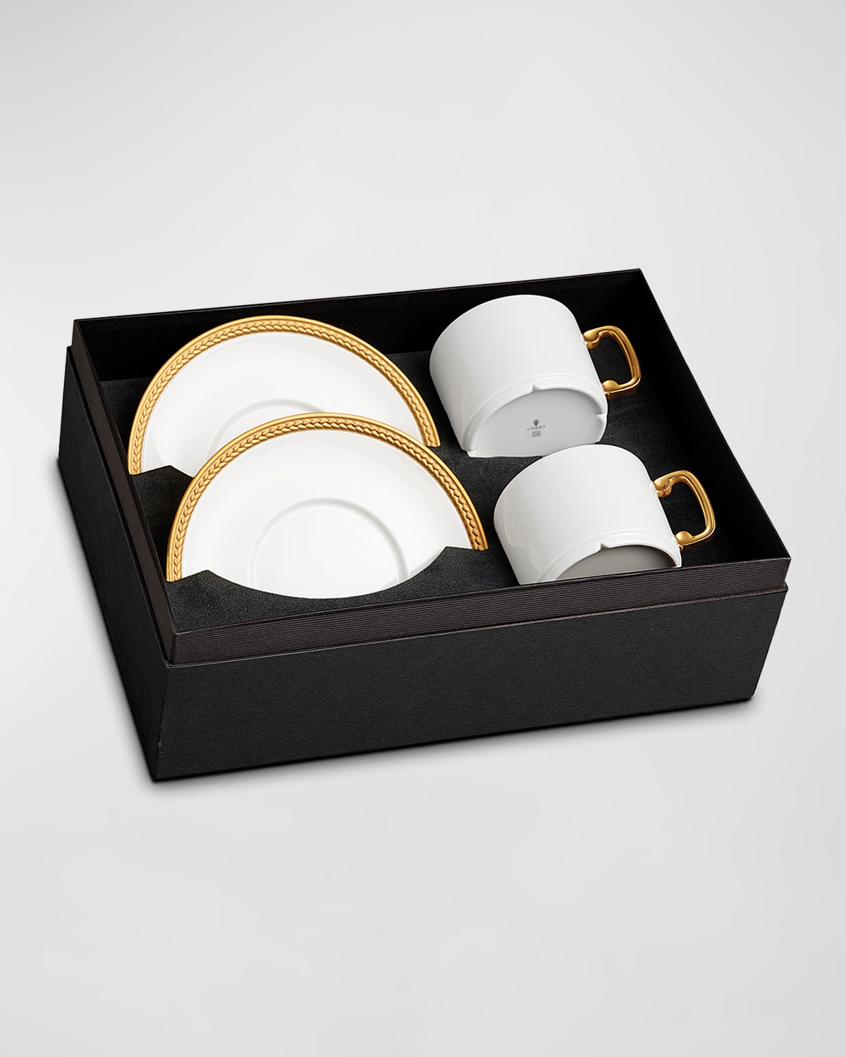 L'objet Soie Tressee 4-piece Teacup & Saucer Set