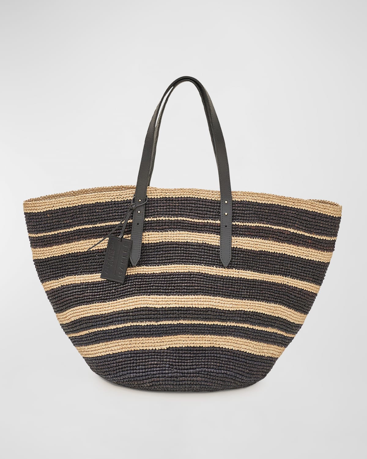 Bahia Striped Raffia Beach Tote Bag