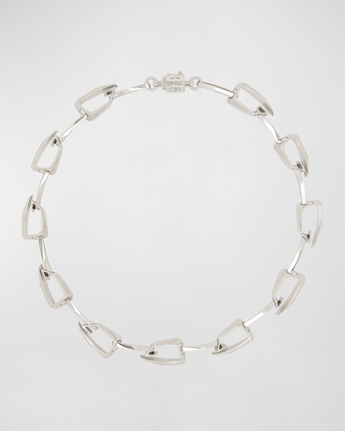 Shop Givenchy Men's Giv Cut Medium G-link Necklace In Silvery