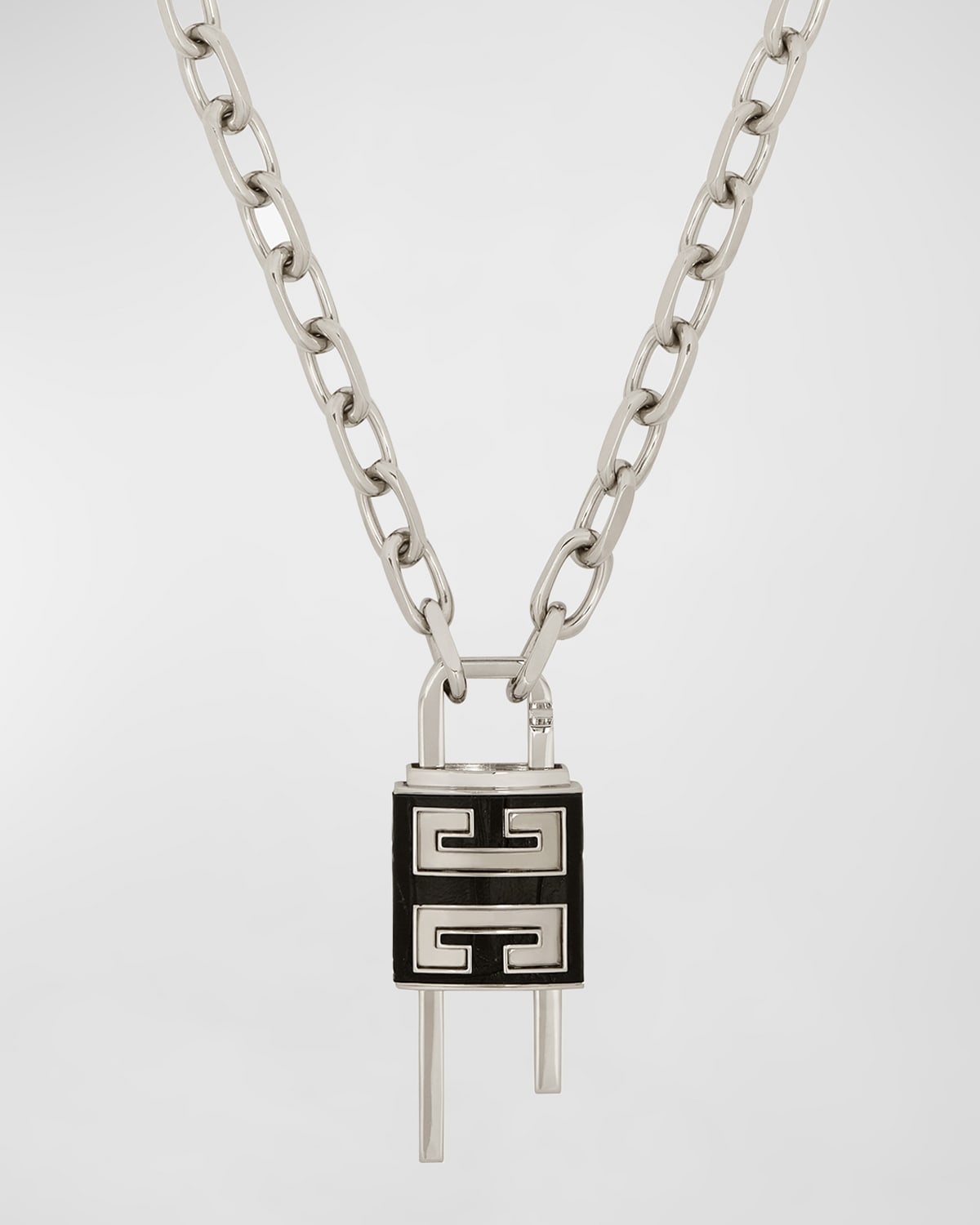 Givenchy Men's Leather 4G-Lock Pendant Necklace | Smart Closet