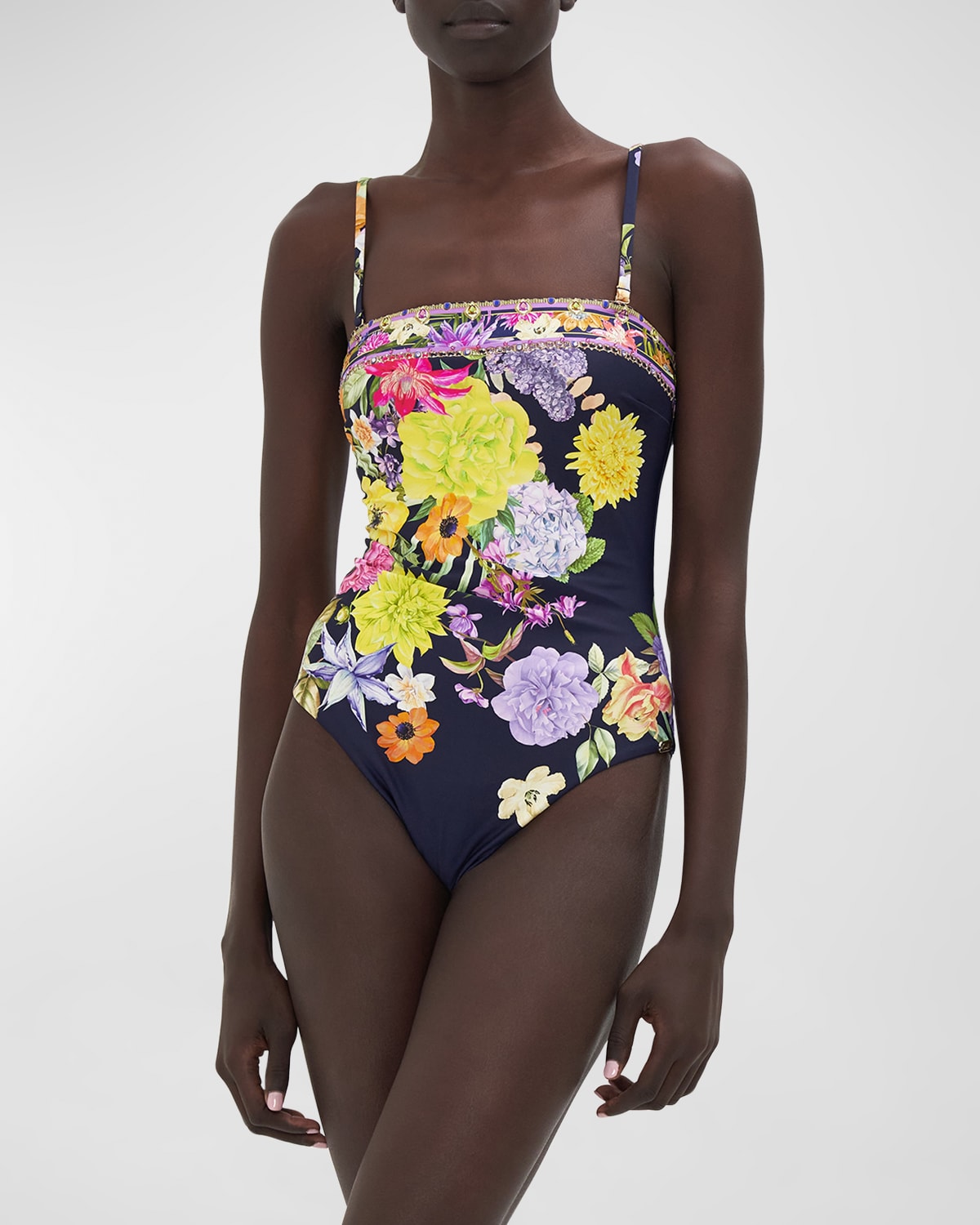 Camilla Peacebew Strapless One-piece Swimsuit In Peacebew