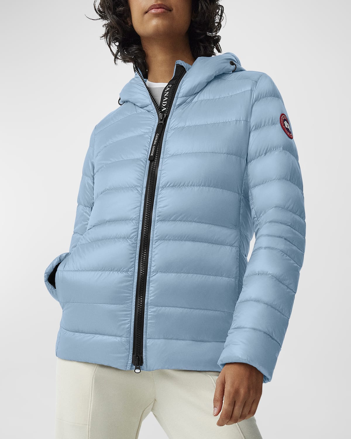 Shop Canada Goose Cypress Packable Hooded Puffer Jacket In Dawn Blue