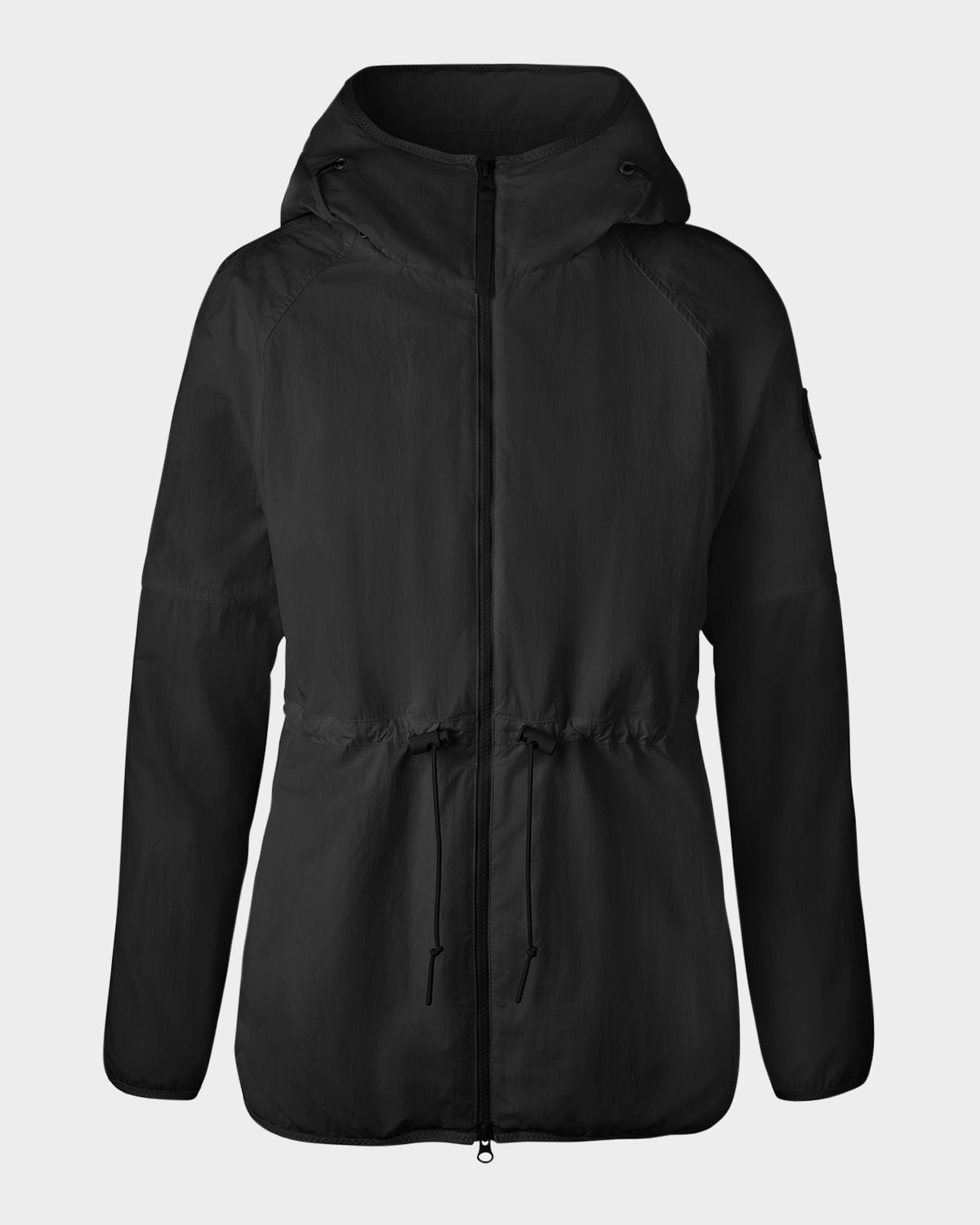 Shop Canada Goose Lundell Hooded Jacket With Drawcord Waist In Black