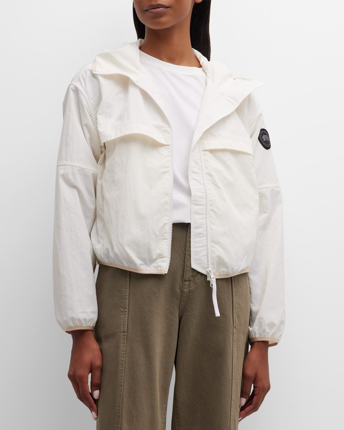 Canada Goose Sinclair Hooded Jacket With Mesh Vent In Northstar White