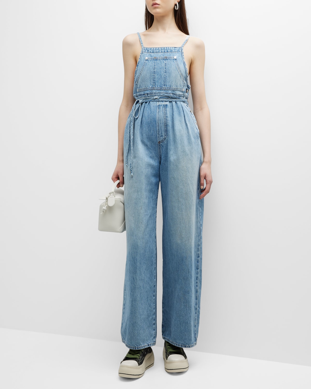 CITIZENS OF HUMANITY MALLORY SELF-TIE DENIM OVERALLS