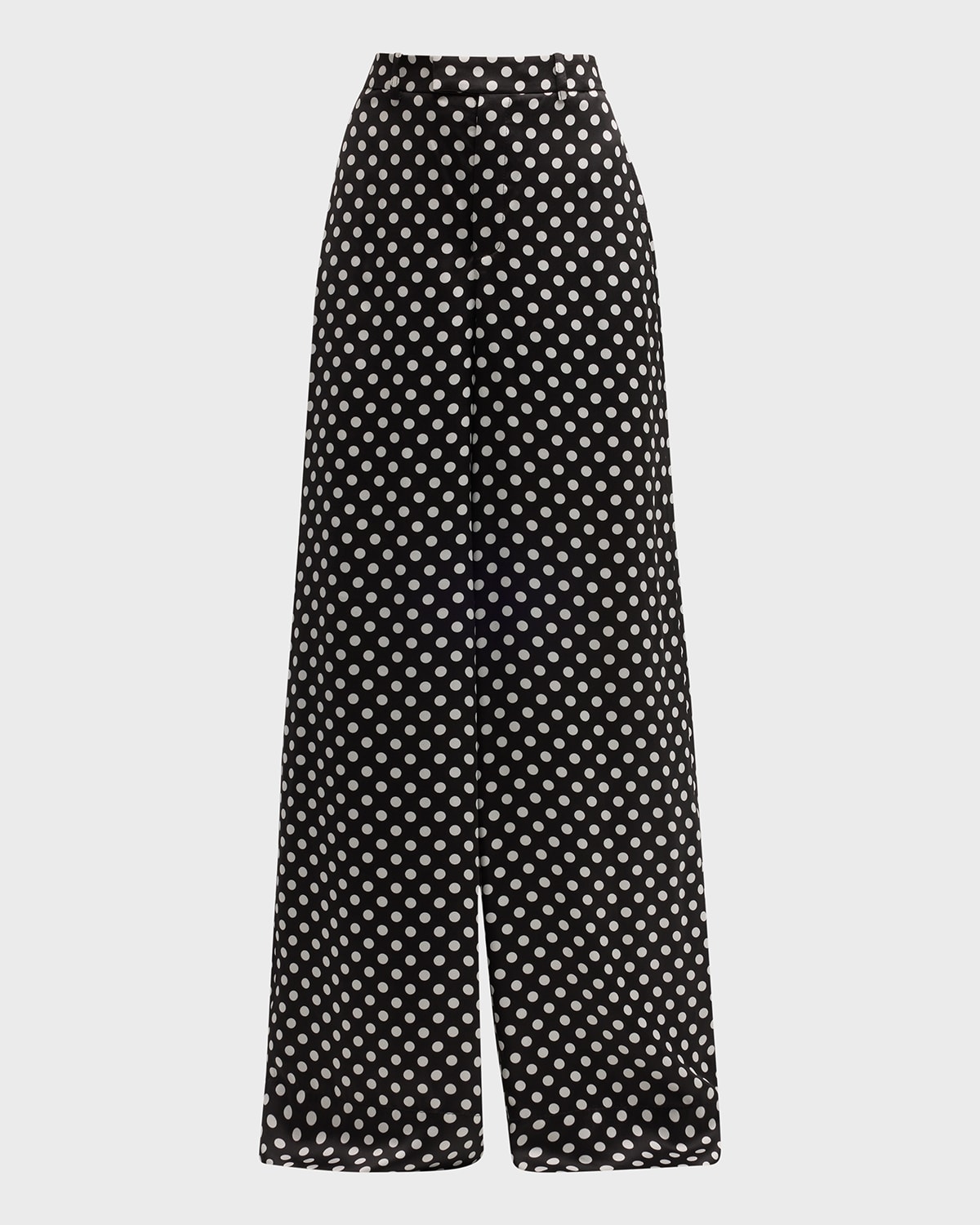 Saint Laurent Silk Trousers In Nero And Multi