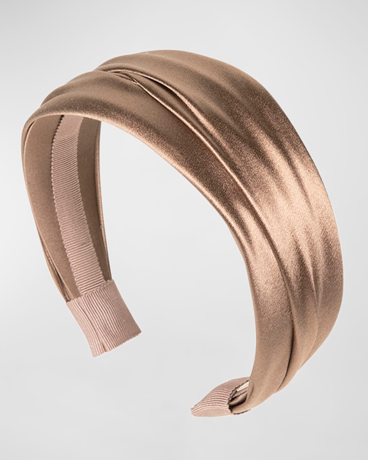 Jennifer Behr Natasha Satin-finish Headband In Cappuccino