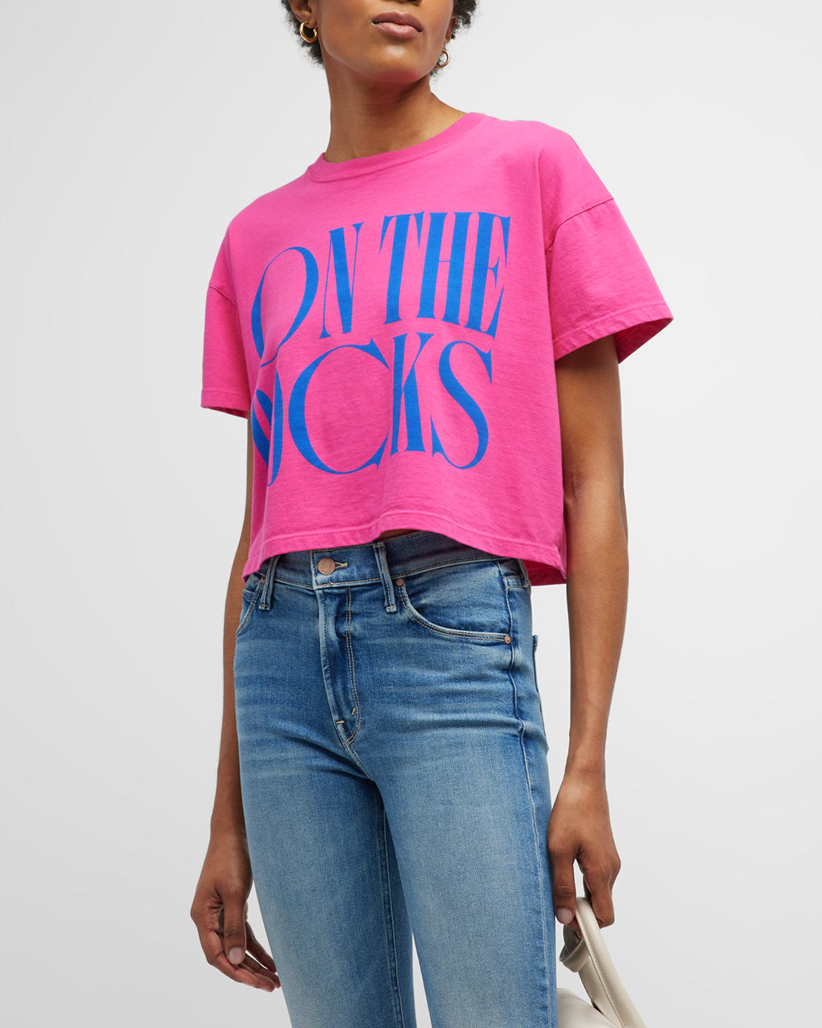 Mother The Grab Back Crop Graphic Tee In On The Rocks