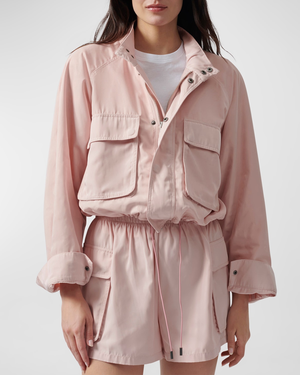 Atm Anthony Thomas Melillo Patch Pocket Cargo Jacket In Oyster Pink