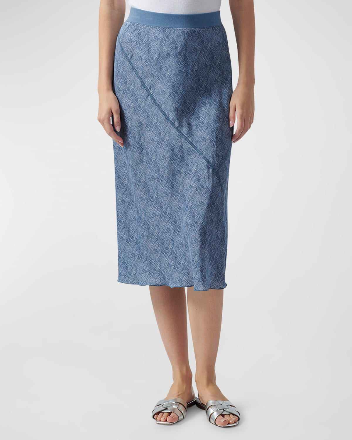 ATM ANTHONY THOMAS MELILLO BIAS-CUT SILK MIDI SKIRT