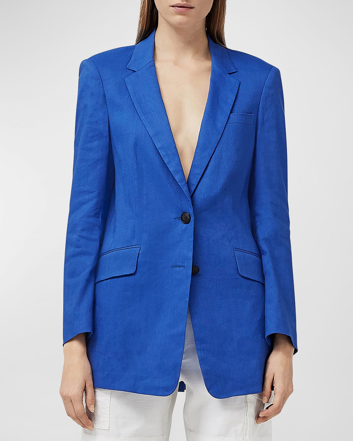Rag & Bone Women's Charles Linen-blend Blazer In Brtblue
