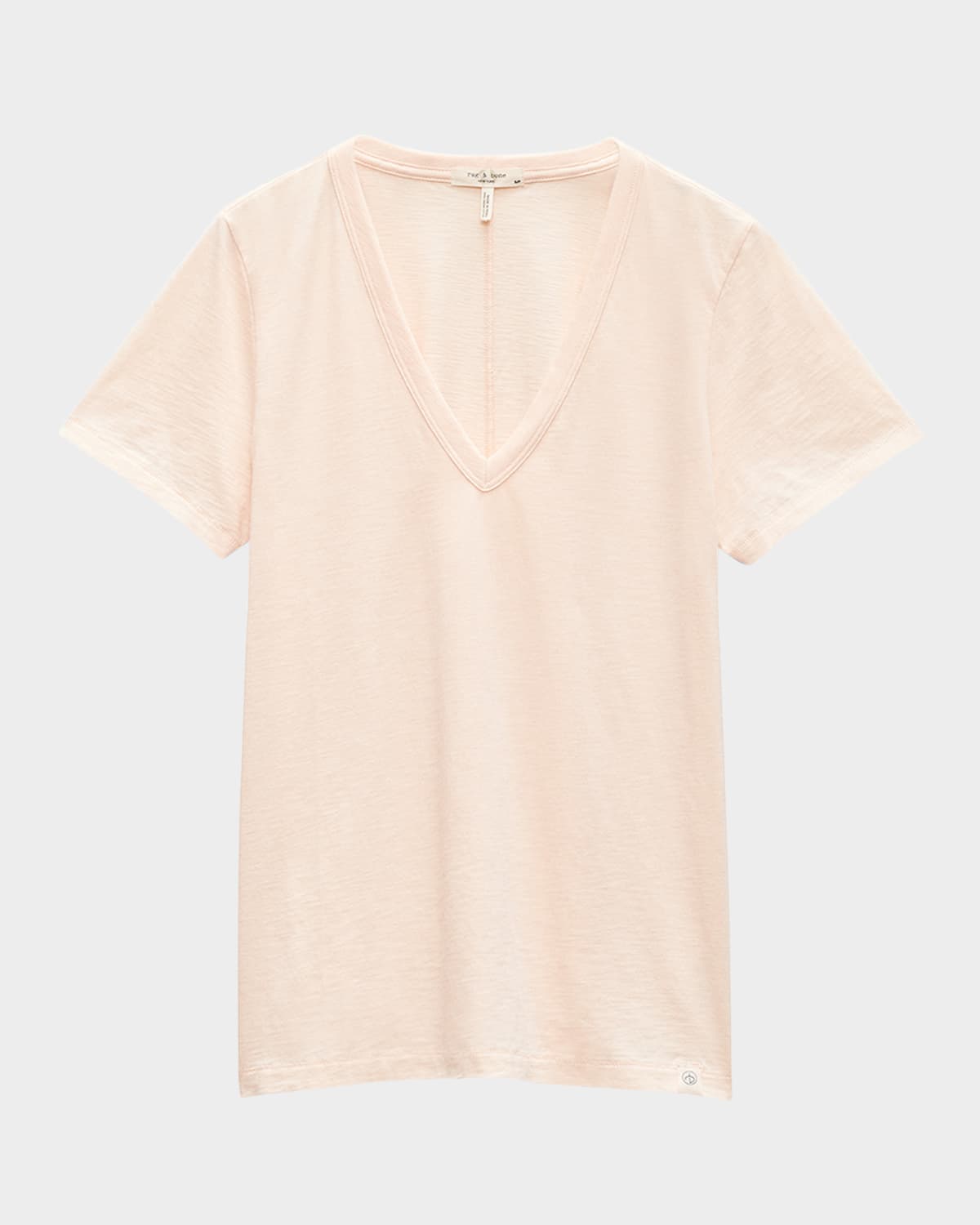 Rag & Bone The Vee Slub Cotton T-shirt In Peach