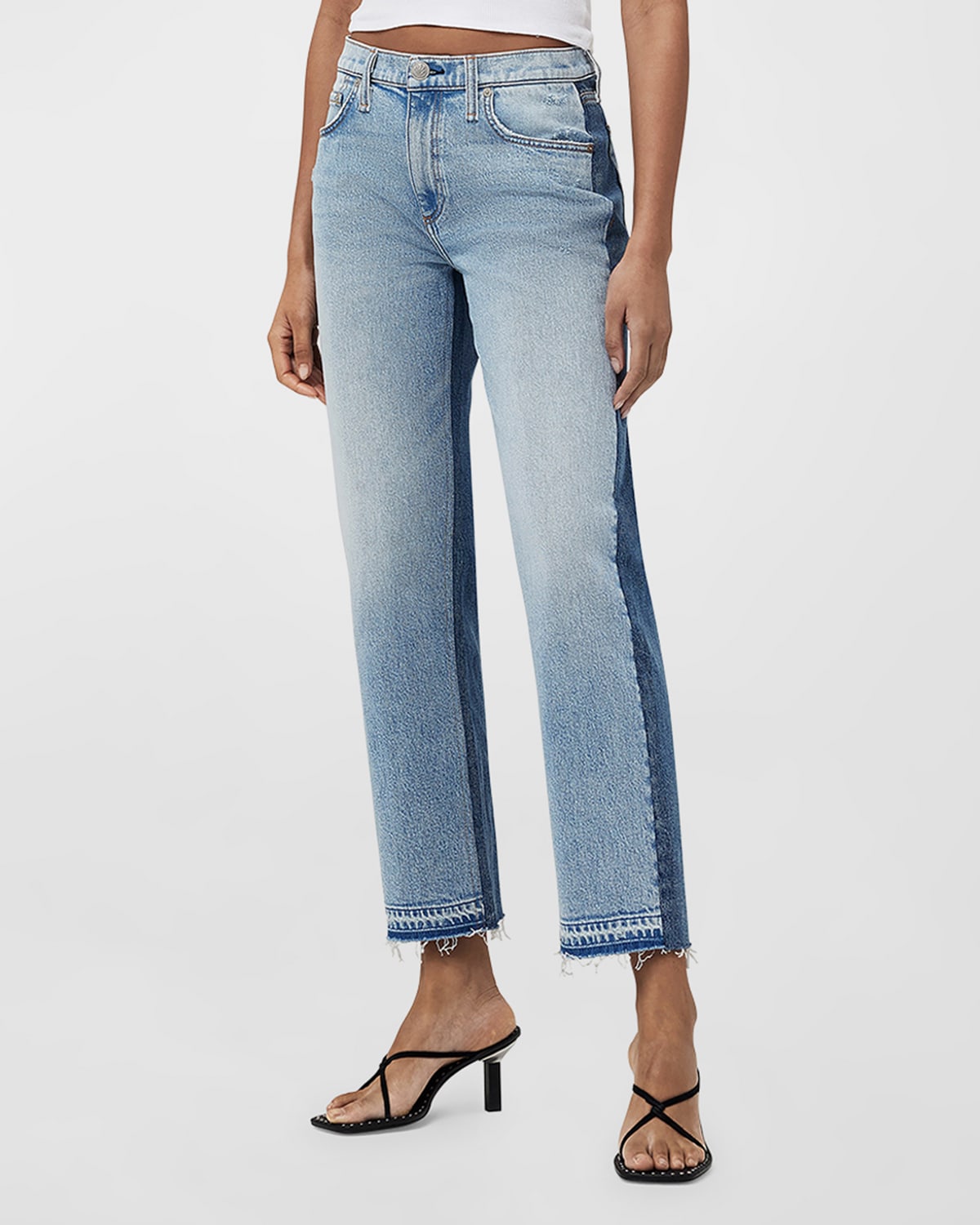 Harlow Two-Tone Straight Jeans
