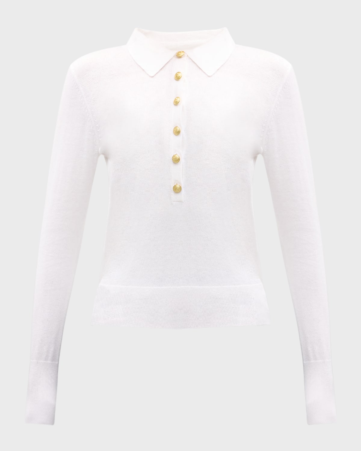 L Agence Sterling Jewel-button Sweater In Whitegold