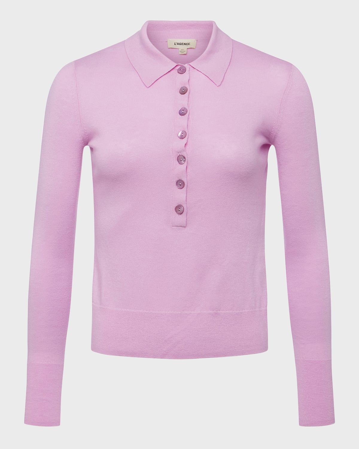 L Agence Sterling Collared Sweater In Wild Rose