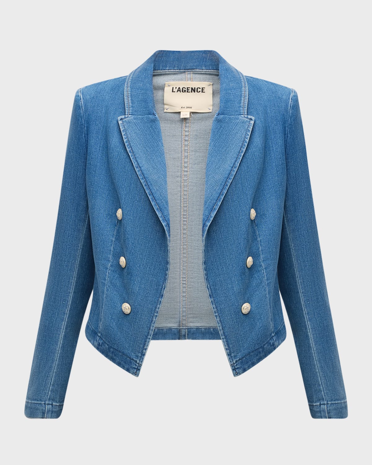 Shop L Agence Wayne Cropped Double-breasted Jacket In Provo