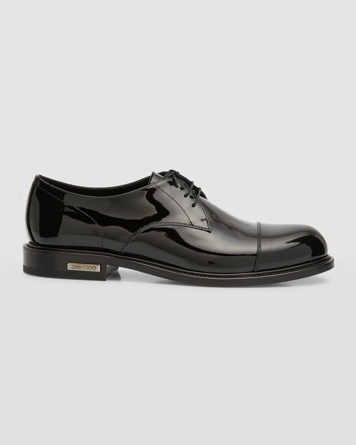Jimmy Choo Men's Ray Patent Leather Derby Shoes In Black