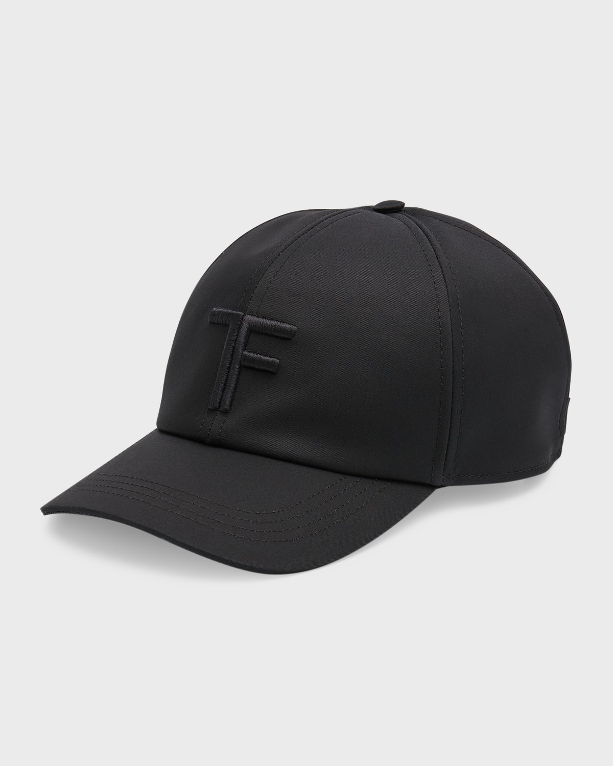 Tom Ford Logo Monogram Cotton Twill Baseball Cap In Black