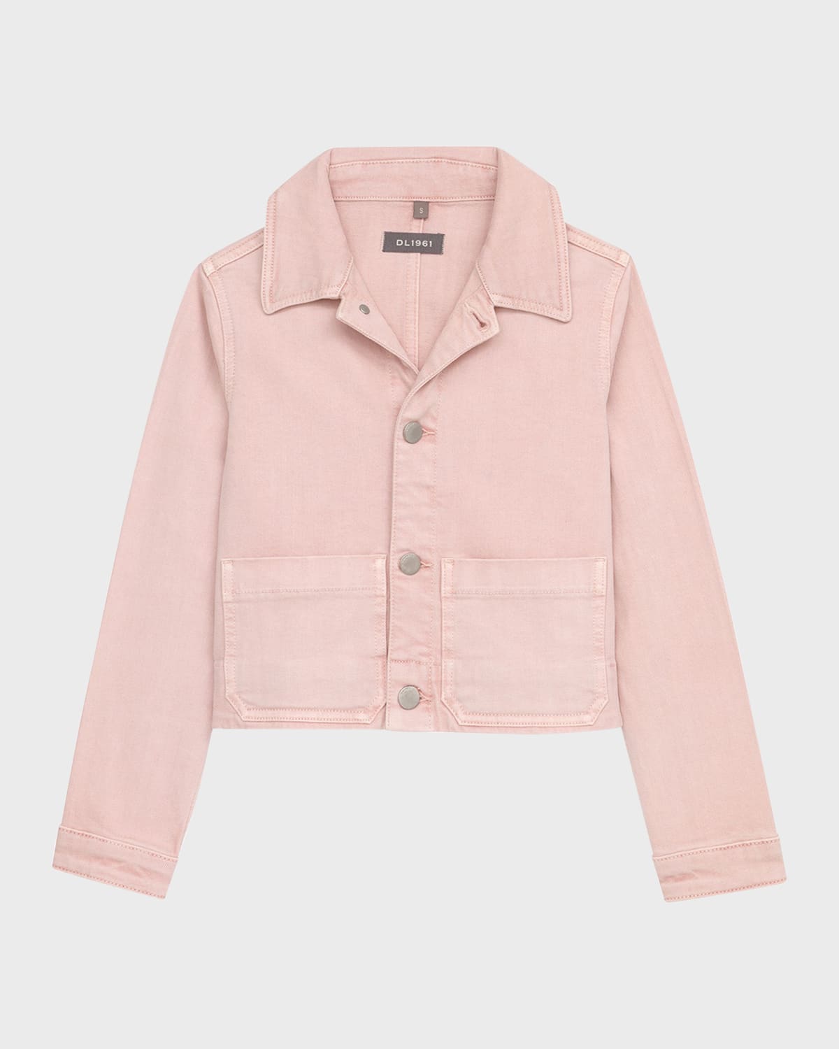 Dl Premium Denim Kids' Girl's Manning Denim Jacket In Pink Peony