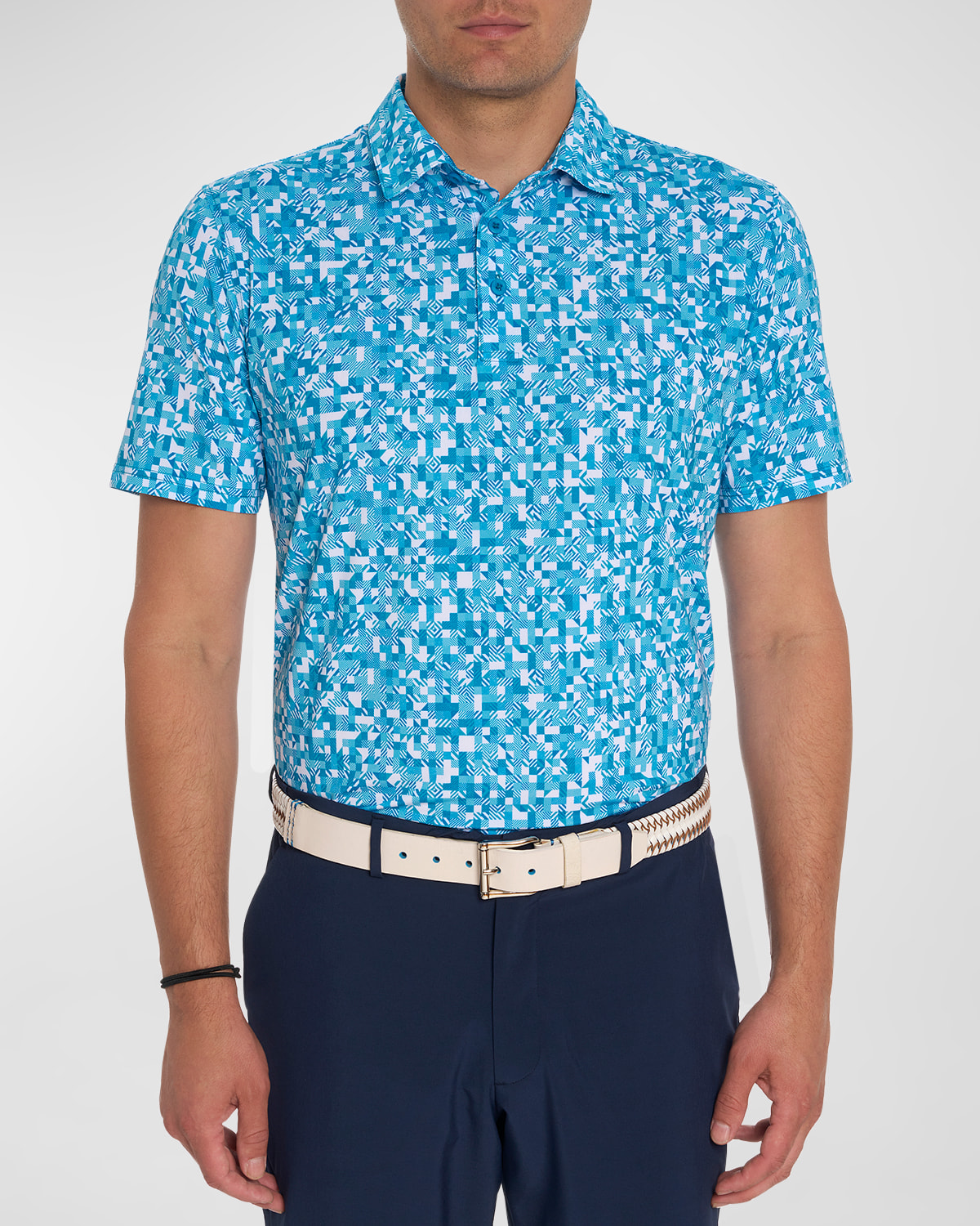 Robert Graham Wooderson Performance Polo In Jade Green